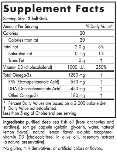 ProOmega-D Soft Gels Lemon 180 Count