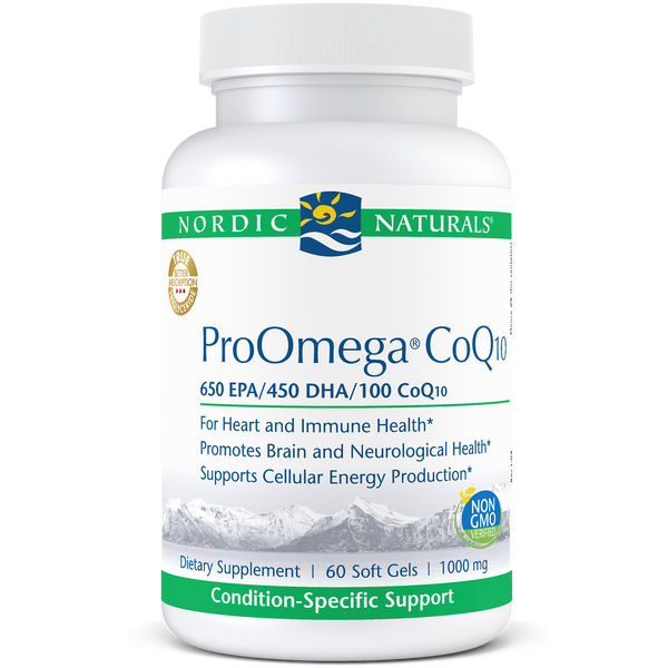 ProOmega CoQ10 Soft Gels 60 Count (Nordic Naturals) front