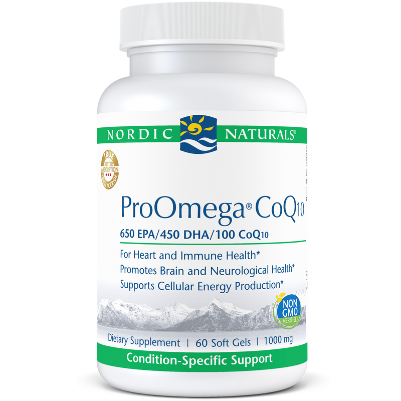 ProOmega CoQ10 Soft Gels 60 Count (Nordic Naturals) front