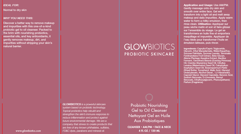 Probiotic Nourishing Gel to Oil Cleanser (GLOWBIOTICS) Label