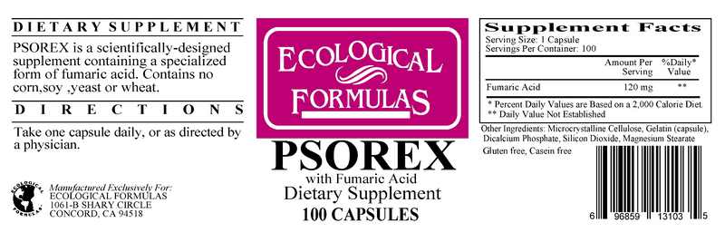 Psorex (Ecological Formulas) Label