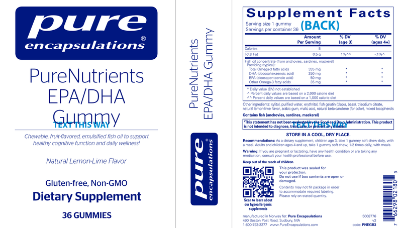 BACKORDER ONLY - PureNutrients EPA/DHA Gummy