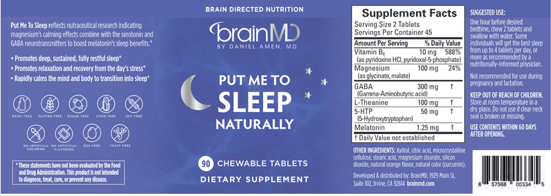 Put Me to Sleep (Brain MD) Label