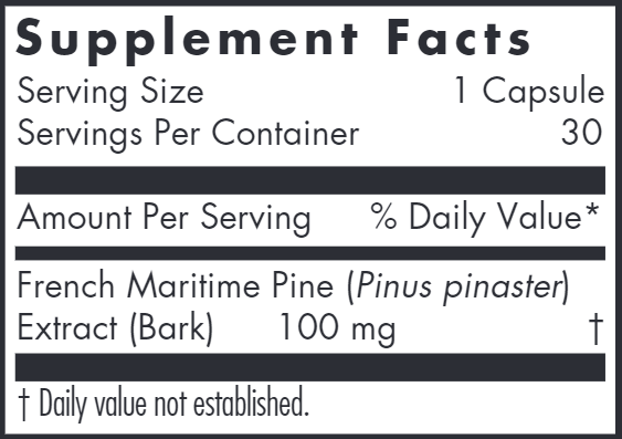 Pycnogenol 100 (Nutricology) Supplement Facts