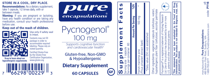 Pycnogenol 100 mg 60 Count