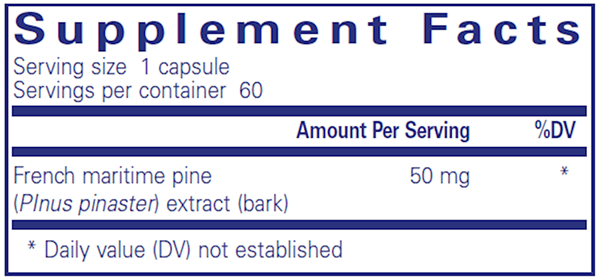 Pycnogenol 50 Mg. 60 Count