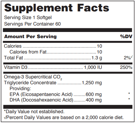 BACKORDER ONLY - Quell Fish Oil Epa/Dha Plus D 60 Count