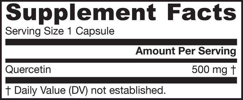 Quercetin 500 mg Jarrow Formulas supplement facts