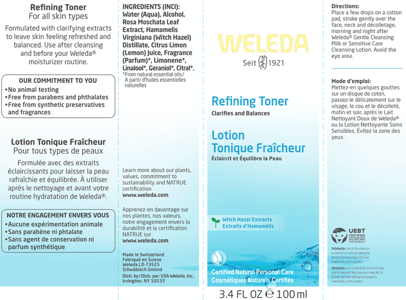 Refining Toner (Weleda Body Care) Label