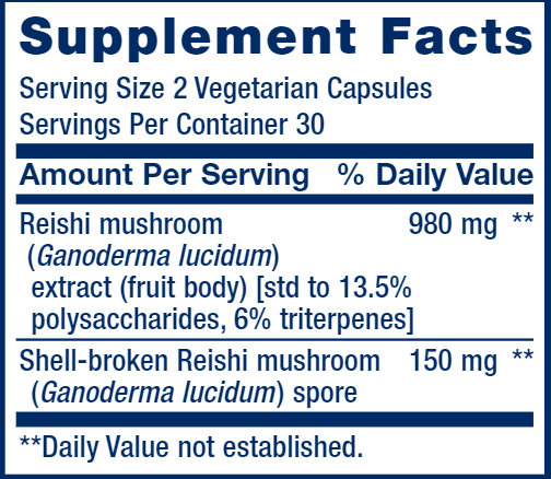 Reishi Extract Mushroom Complex (Life Extension) Supplement Facts