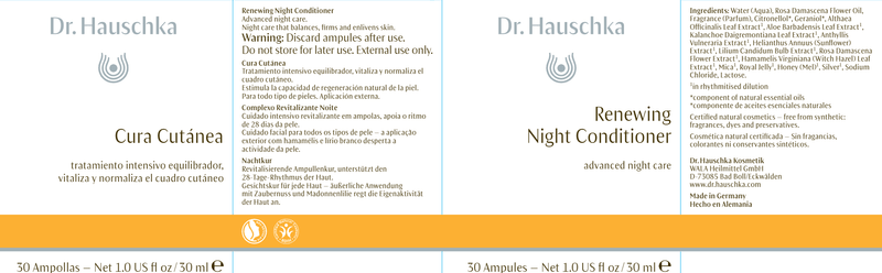 Renewing Night Conditioner (Dr. Hauschka Skincare) Label