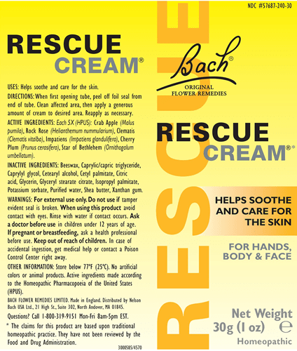 Rescue Cream (Nelson Bach) Label