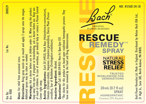 Rescue Remedy Spray (Nelson Bach) 0.7oz Label