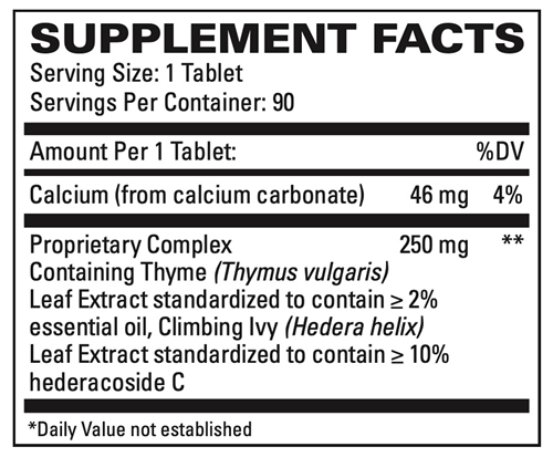 Respiratory Relief (Euromedica) Supplement Facts