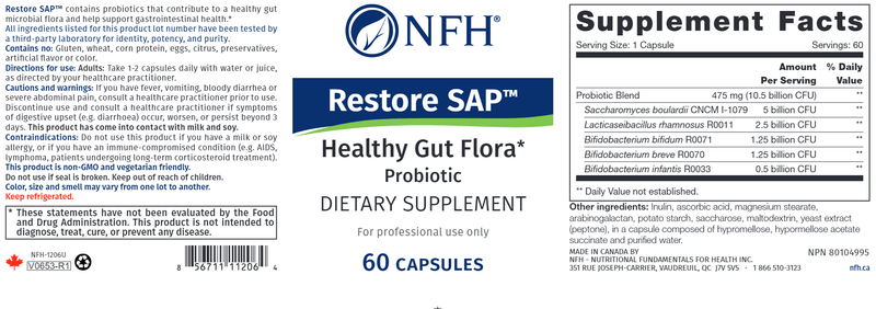 Restore SAP (NFH Nutritional Fundamentals) Label