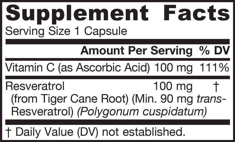 Resveratrol 100 mg Jarrow Formulas supplement facts