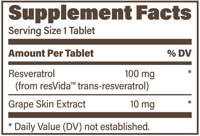 Resveratrol IR (Endurance Product Company) Supplement Facts