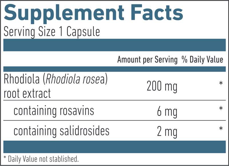 Rhodiola Rosea Formula Biogena Supplement Facts