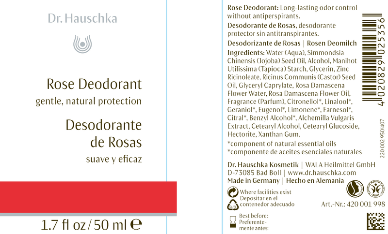 Rose Deodorant (Dr. Hauschka Skincare) Label