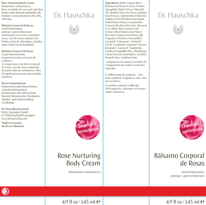 Rose Nurturing Body Cream (Dr. Hauschka Skincare) Label