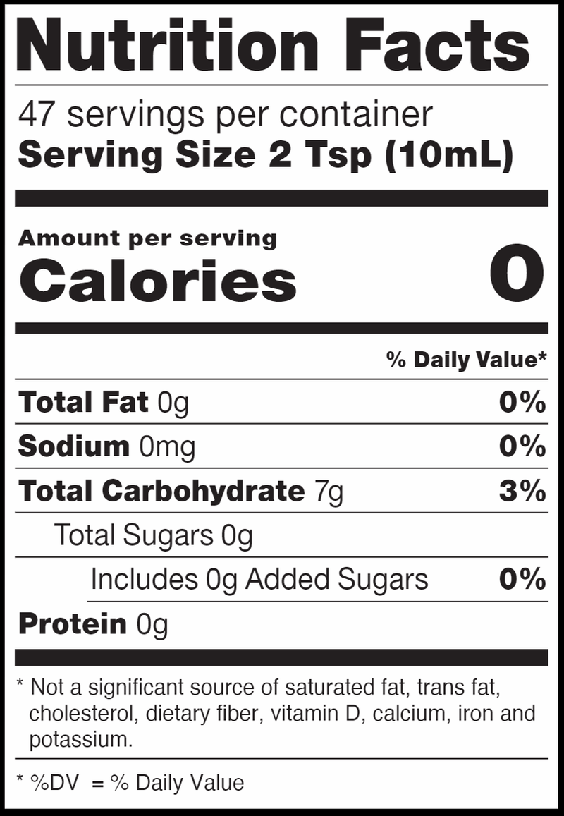 RxSugar Organic Liquid Sugar (RxSugar) Nutrition Facts