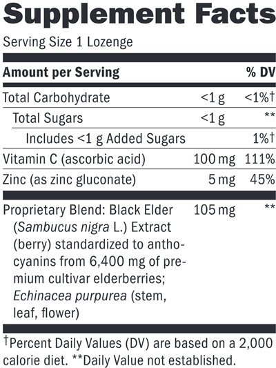 sambucus immune lozenges nature's way supplement facts