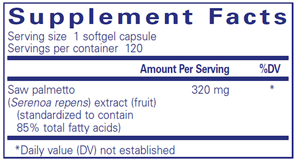 Saw Palmetto 320 120 caps - (Pure Encapsulations) supplement facts