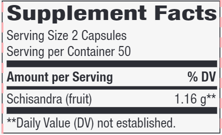 Schizandra 580 mg (Nature's Way) Supplement Facts