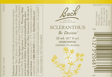 Scleranthus Flower Essense (Nelson Bach) Label