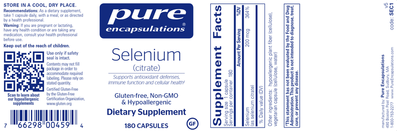 Selenium (Citrate) 180 Count