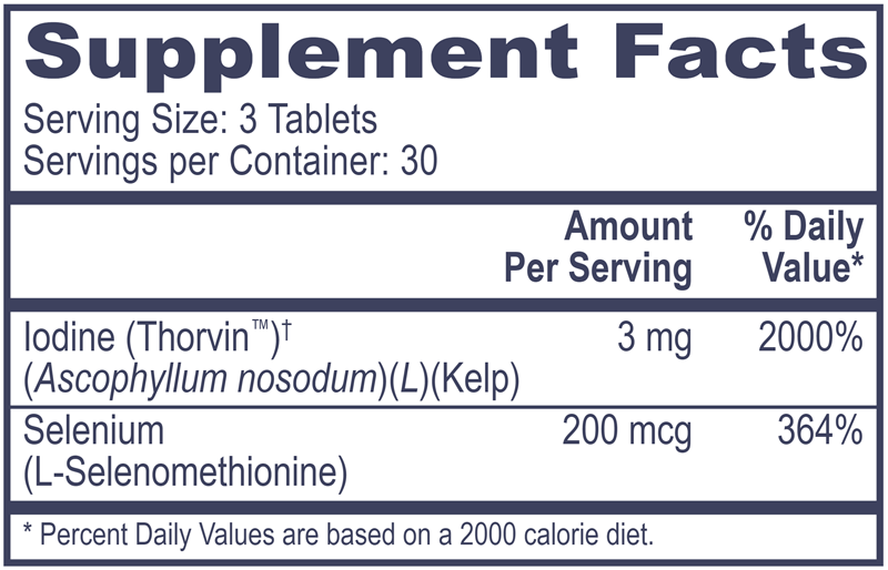 Selenometh-iodine Professional Health Products Supplement Facts