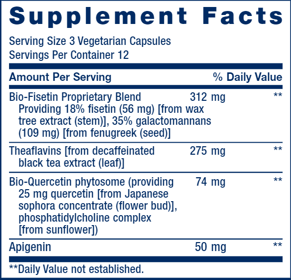 Senolytic Activator (Life Extension) Supplement Facts