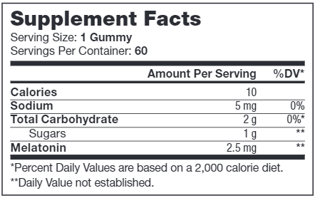 sleep gummies chapter one supplement facts