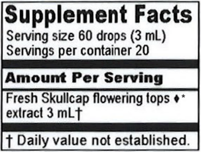 Skullcap Extract (Herbalist Alchemist) Supplement Facts