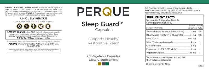 Sleep Guard (Perque) 90ct Label