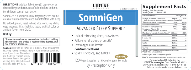 SomniGen (Lidtke Medical) Label