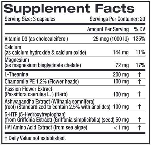 Somni (Lane Innovative) Supplement Facts