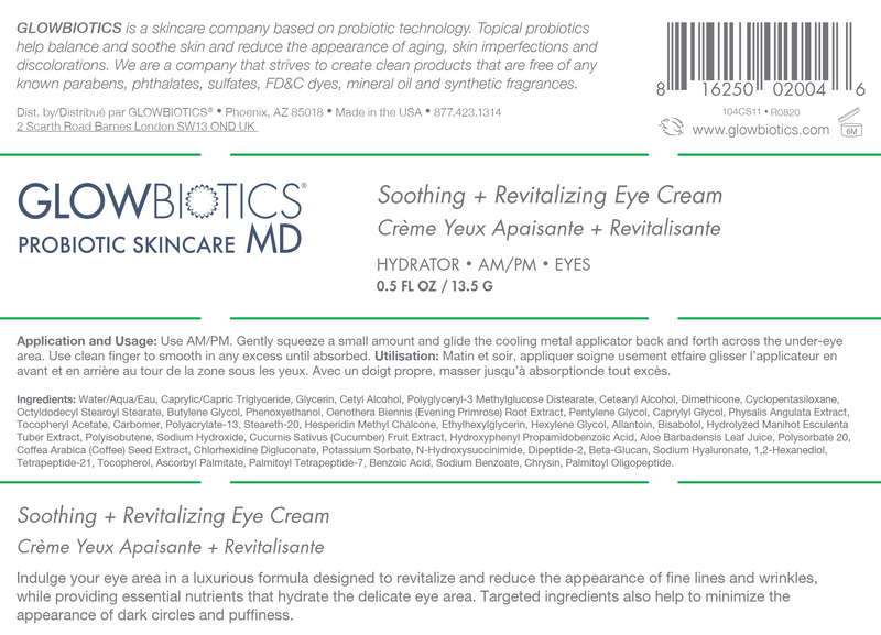 Soothing + Revitalizing Eye Cream (GLOWBIOTICS) Label