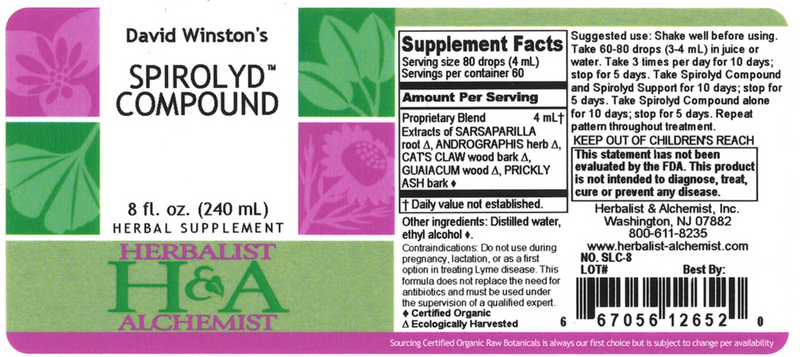 Spirolyd Compound (Herbalist Alchemist) 8oz Label