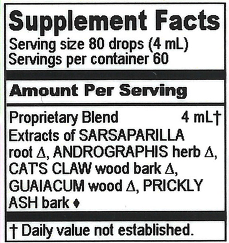 Spirolyd Compound (Herbalist Alchemist) 8oz Supplement Facts