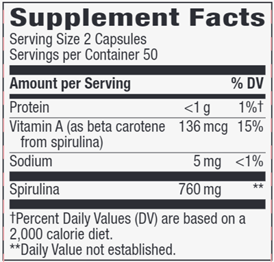 Spirulina 380 mg (Nature's Way) Supplement Facts