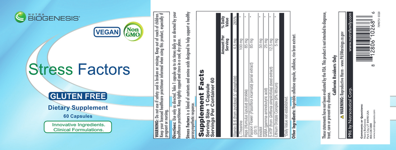 Stress Factors (Nutra Biogenesis) Label