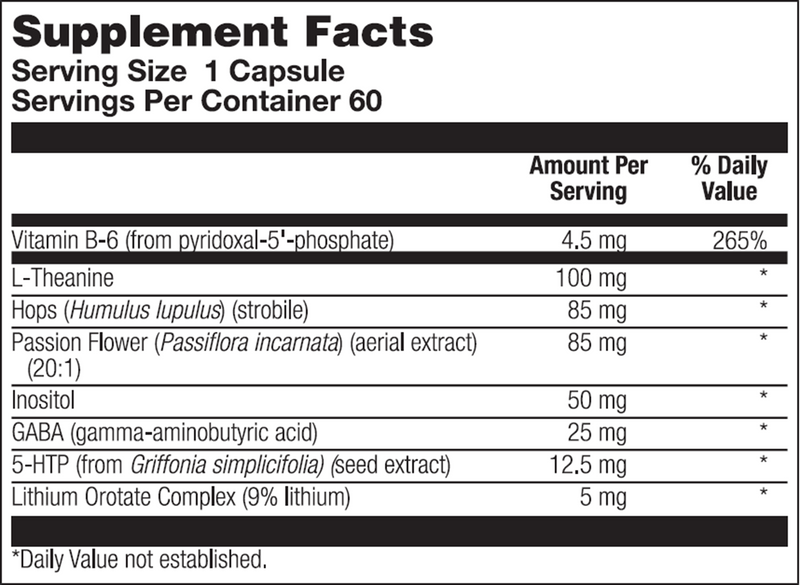 Stress Factors (Nutra Biogenesis) Supplement Facts