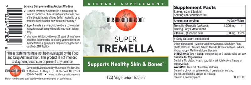 Super Tremella (Mushroom Wisdom, Inc.) Label