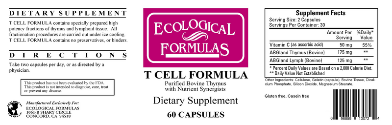 T Cell Formula (Ecological Formulas) Label