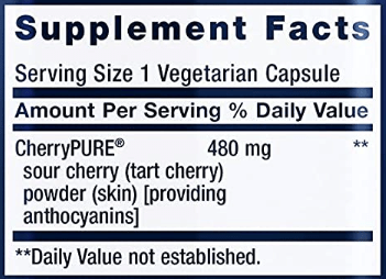 Tart Cherry with CherryPURE® (Life Extension) Supplement Facts