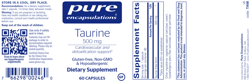 Taurine 500 Mg. 60's