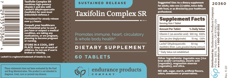 Taxifolin Complex SR (Endurance Product Company) Label