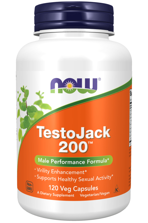 TestoJack 200 - 120 Capsules (NOW) Front