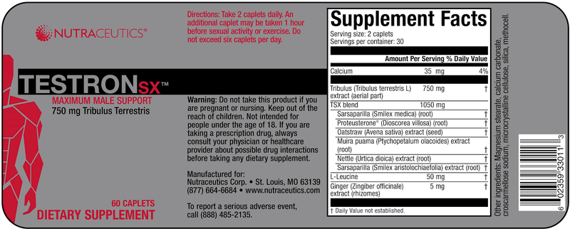 Testron SX (Nutraceutics) Label